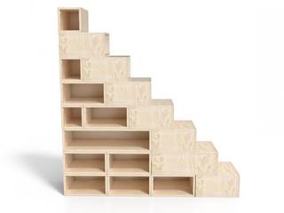 Escalier cube de rangemant en bois massif, ABC MEUBLES ABC MEUBLES Stairs