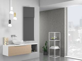 Mobile bagno sospeso 135 cm Mactan TFT Rovere/Grigio, Hevia Srl Hevia Srl Phòng tắm phong cách hiện đại MDF