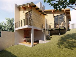 Cabaña Ecológica J.A.R., ELH Studio Arquitectura ELH Studio Arquitectura กระท่อมไม้ คอนกรีต