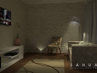 Proyecto de ampliación en casa habitación, SAHUARO Arquitectura + Paisajismo SAHUARO Arquitectura + Paisajismo Living room