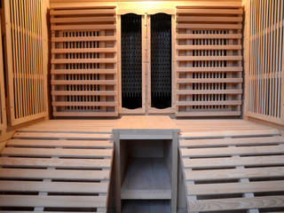Sauna infrarossi biposto 150x150 con cromoterapia, Bagno Italia Bagno Italia Ванна кімната Дерево Дерев'яні