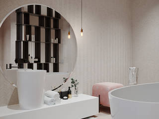 дизайн студия А Гординского Minimalist style bathrooms Ceramic Multicolored