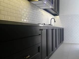DESIGN AND BUILD WET KITCHEN CABINET AT RIDGEFIELD RESIDENCE, TROPICANA HEIGHT KAJANG, eL precio eL precio Kitchen Plywood Black