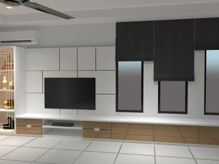 DESIGN AND BUILD TV CABINET AT AMPANGAN, NEGERI SEMBILAN, eL precio eL precio Nowoczesny salon Sklejka