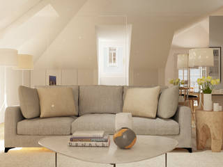 Small Apartment, Inêz Fino Interiors, LDA Inêz Fino Interiors, LDA Eclectic style living room