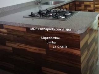 MDF ENCHAPADO PARA FABRICACION DE COCINAS., La ChaPa La ChaPa مطبخ خشب Wood effect