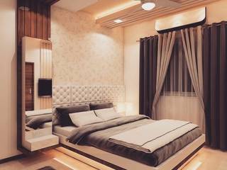 3bhk house interior Bhopal , Design Brix Design Brix Classic style bedroom Wood Wood effect