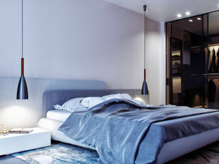 комфорт сити дизайн студия А Гординского Small bedroom Wood-Plastic Composite Multicolored