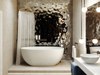 комфорт сити дизайн студия А Гординского Minimalist style bathroom Wood-Plastic Composite Multicolored
