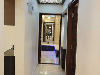 2 BHK complete interior done in Cosmos Habitate, Thane., VR Interior Designerss VR Interior Designerss 아시아스타일 거실 합판