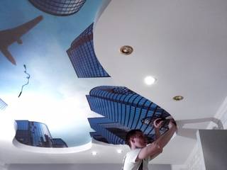 WOW-потолок с 3D эффектом. Материал «Фрост»., Студия Wall Street Студия Wall Street Стены и пол в классическом стиле