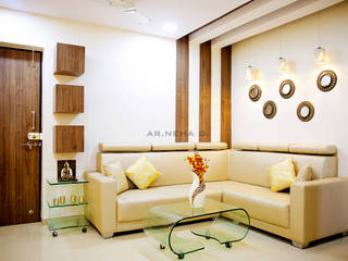Interior Design of Mr.Kharpude's Residence , Neha Dharkar Neha Dharkar Вітальня Бежевий