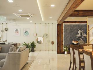 Best Interior designs in Kerala—Monnaie Architects & Interiors, Monnaie Interiors Pvt Ltd Monnaie Interiors Pvt Ltd Asian corridor, hallway & stairs