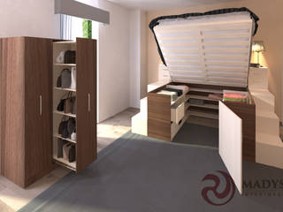 Recamaras modulares juveniles y matrimoniales, MADYS INTERIORES MADYS INTERIORES Modern style bedroom