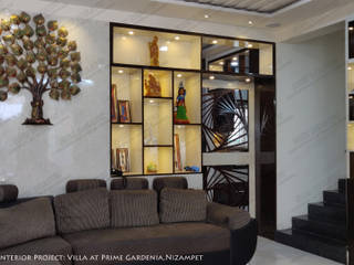 Interior Villa Project at Nizampet, Hyderabad., Shri Dhaatri Architects and Interior designers Shri Dhaatri Architects and Interior designers Modern living room