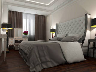 НЕОКЛАССИКА(спальня), STUDIO DESIGN КРАСНЫЙ НОСОРОГ STUDIO DESIGN КРАСНЫЙ НОСОРОГ Small bedroom