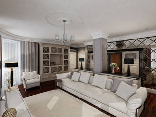 НЕОКЛАССИКА(гостиная), STUDIO DESIGN КРАСНЫЙ НОСОРОГ STUDIO DESIGN КРАСНЫЙ НОСОРОГ Living room