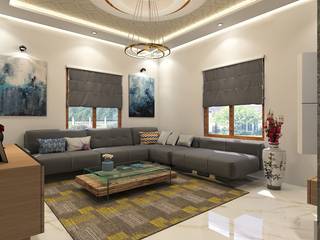 3 BHK flat interiors, Dezicorp Architects & Interiors Dezicorp Architects & Interiors ห้องนั่งเล่น