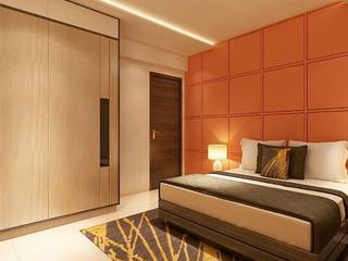 Bedroom interior work, Monoceros Interarch Solutions Monoceros Interarch Solutions غرف نوم صغيرة أبلكاش