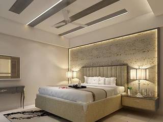 Master bedroom interior, Monoceros Interarch Solutions Monoceros Interarch Solutions غرفة نوم فلين