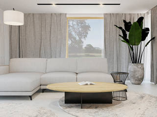 Dom jednorodzinny pod Katowicami, TIKA DESIGN TIKA DESIGN Modern living room Concrete