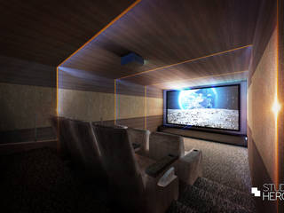 Luxe thuisbioscoop Blaricum, StudioHERCULES StudioHERCULES Modern style media rooms