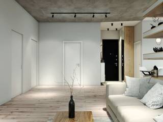 ЖК "Савеловский Сити", Яна Сахаревич Яна Сахаревич Living room Concrete