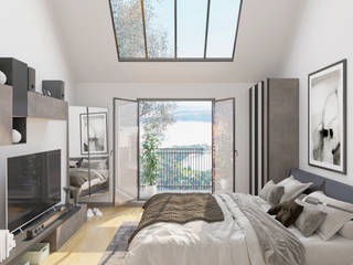 Render Interior Recamara, J.A. Render J.A. Render 작은 침실