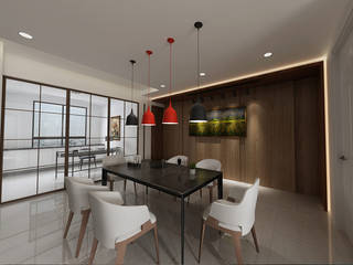 設計反轉格局 時尚簡約氣息, 雅和室內設計 雅和室內設計 Modern dining room