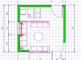 Floor Plan and 3D designs for Living room cum Workplace partition, Ajith interiors Ajith interiors