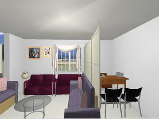 Floor Plan and 3D designs for Living room cum Workplace partition, Ajith interiors Ajith interiors
