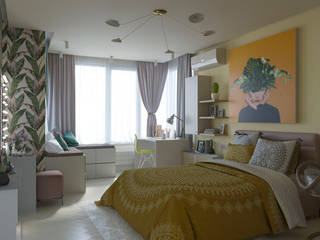 Комната для молодой девушки подростка, юлия солопчук J.Solo.Design юлия солопчук J.Solo.Design Bedroom