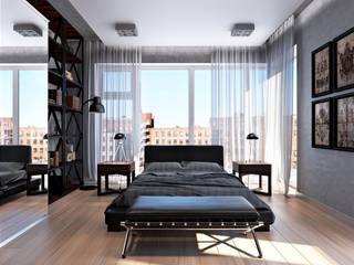 Проект квартиры "Glam & Loft", Технологии дизайна Технологии дизайна Industrial style bedroom