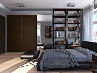 Проект квартиры "Glam & Loft", Технологии дизайна Технологии дизайна Industrial style bedroom