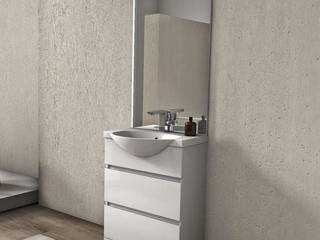 Mobile bagno a terra in varie misure con specchio colore bianco o rovere, Bagno Italia Bagno Italia Ванна кімната MDF