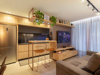 Living - Apto Bay301, Cassiana Rubin Arquitetura Cassiana Rubin Arquitetura ห้องครัว