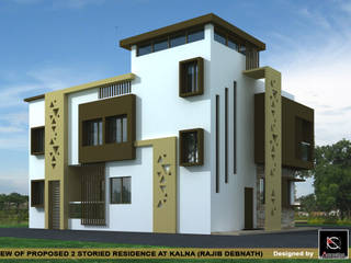 Private Residence at Kalna, ARCREATION DESIGN PVT LTD ARCREATION DESIGN PVT LTD バンガロー