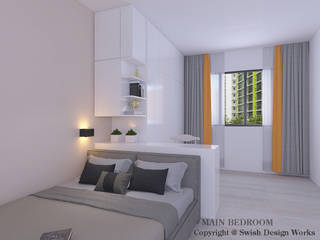 Hougang St 91, Swish Design Works Swish Design Works Dormitorios de estilo minimalista Contrachapado