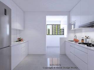 Hougang St 91, Swish Design Works Swish Design Works Вбудовані кухні Фанера