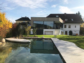 Modernes Poolhaus mit großen Aluminium-Fenster und Verglasungen, Schmidinger Wintergärten, Fenster & Verglasungen Schmidinger Wintergärten, Fenster & Verglasungen Single family home Aluminium/Zinc