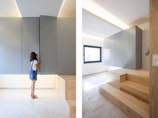 Casa JoLa, IN-PROOV IN-PROOV Corredores, halls e escadas minimalistas