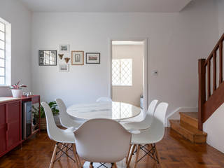 Casa da Camila e do Alê, COTA760 COTA760 Modern dining room Marble White