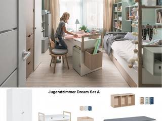 Jugendzimmer Set "Dream", QMM TraumMoebel QMM TraumMoebel Детские спальни Дерево Эффект древесины