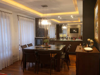 Decoração Residência - Ambientes Integrados, NEUSA MORO NEUSA MORO Classic style dining room Wood Wood effect