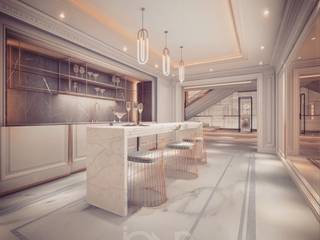 Minimalist Style Kitchen Interior, IONS DESIGN IONS DESIGN Kuchnia na wymiar Drewno Szary