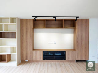 全室案例-台北市士林區, ISQ 質の木系統家具 ISQ 質の木系統家具 Minimalist living room