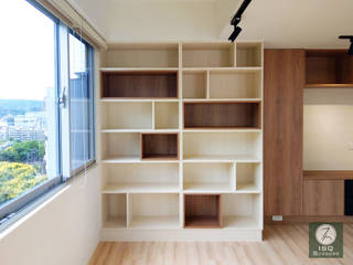 全室案例-台北市士林區, ISQ 質の木系統家具 ISQ 質の木系統家具 Minimalist living room