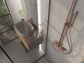Casa de banho com acabamento mate, Smile Bath S.A. Smile Bath S.A. Modern Bathroom Copper/Bronze/Brass Grey