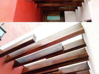 Pergolas de parota, COROTU DISEÑO Y CONSTRUCCION SA DE CV COROTU DISEÑO Y CONSTRUCCION SA DE CV Modern houses Solid Wood Multicolored