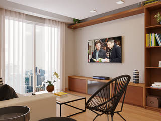 Sala Integrada Cool e Sofisticada, EasyDeco Decoração Online EasyDeco Decoração Online Moderne Wohnzimmer